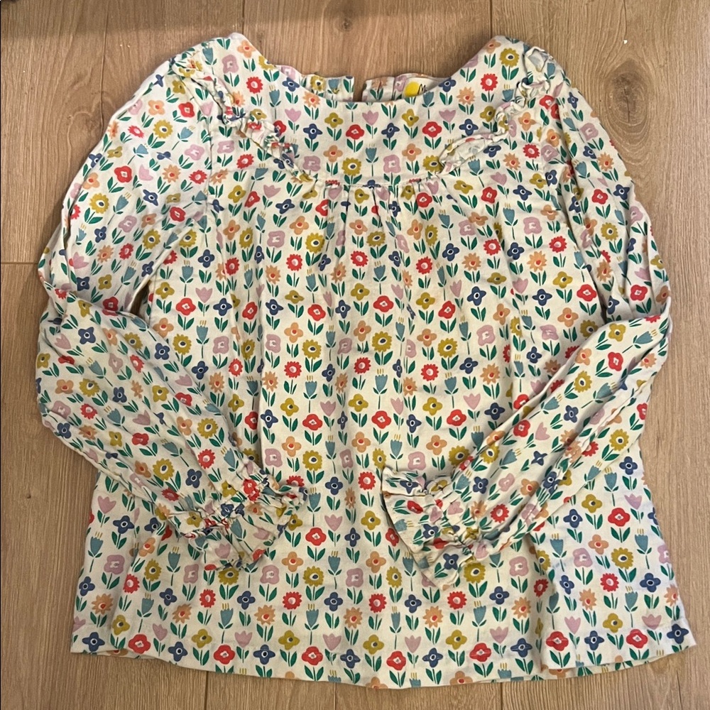 Mini boden Floral Long Sleeve Blouse 8-9